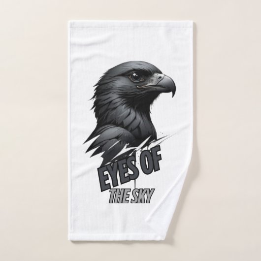 Zwarte witte adelaar inktslag bad handdoek (Handdoek)