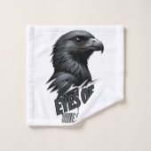 Zwarte witte adelaar inktslag bad handdoek (Wasdoekje)