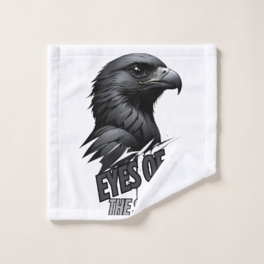 Zwarte witte adelaar inktslag bad handdoek (Wasdoekje)