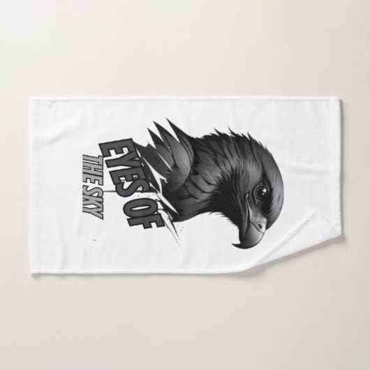 Zwarte witte adelaar inktslag bad handdoek (Handdoek)