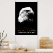 Zwarte witte adelaar Motivatie Geloof in jezelf Poster (Keuken)