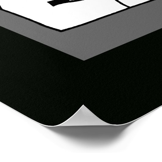 zwarte witte akoestische gitaren poster (Hoek)