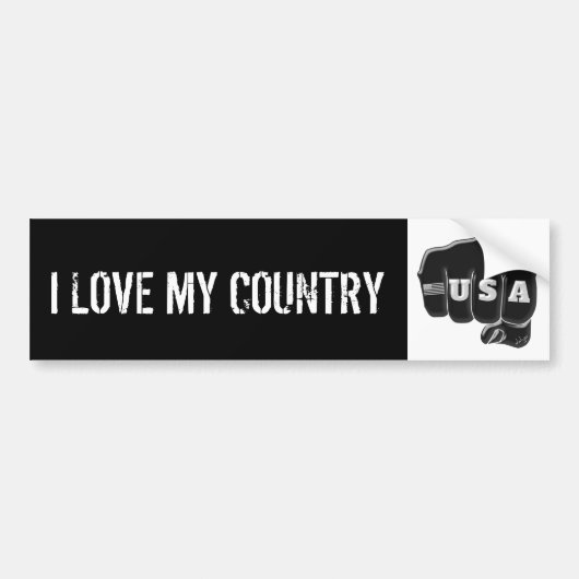 zwarte witte Amerikaanse vuistslag en Tattoo Ameri Bumpersticker (Voorkant)