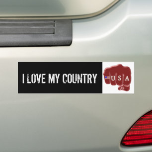 zwarte witte Amerikaanse vuistslag en Tattoo Ameri Bumpersticker