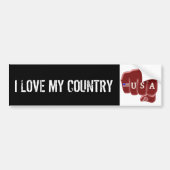 zwarte witte Amerikaanse vuistslag en Tattoo Ameri Bumpersticker (Voorkant)