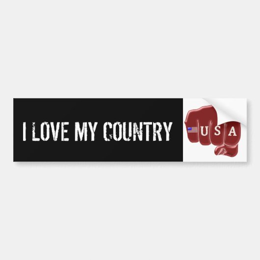 zwarte witte Amerikaanse vuistslag en Tattoo Ameri Bumpersticker (Voorkant)