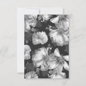 Zwarte witte Antiek  Floral Wedding RSVP Kaartje (Achterkant)