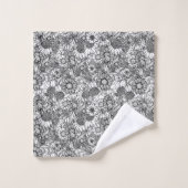 Zwarte & Witte Australische Wildflower Garden Bad Handdoek (Wasdoekje)