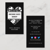 Zwarte witte bakkerij koekjes koekjes gebak Chef Visitekaartje (Voorkant / Achterkant)