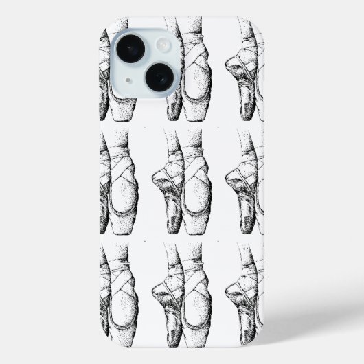 Zwarte & Witte Ballet Slipper Case-Mate iPhone Case (Achterkant)