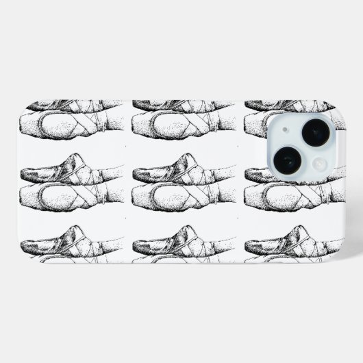 Zwarte & Witte Ballet Slipper Case-Mate iPhone Case (Achterkant (horizontaal))