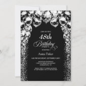 Zwarte witte ballonnen elke leeftijd verjaardagsfe kaart (Voorkant)