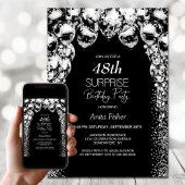 Zwarte witte ballonnen elke leeftijd verrassing ve kaart