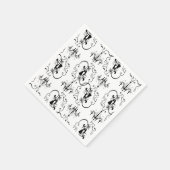 Zwarte witte ballroom dansers kroonluchter servet (Hoek)