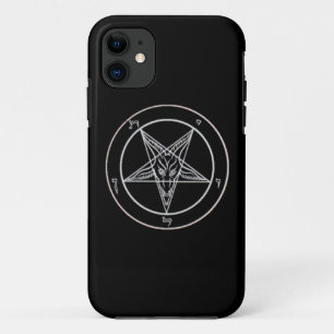 Zwarte/Witte Baphomet-telefoontas Case-Mate iPhone Case