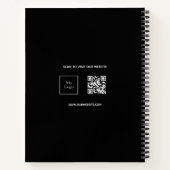 Zwarte-witte bedrijfsfotologo team QR-code Notitieboek (Achterkant)