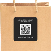 Zwarte witte bedrijfsinformatie qr code vierkante sticker
