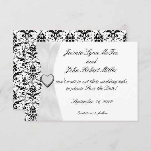 zwarte witte beschadiging Sla de datumkaarten op Save The Date (Voorkant / Achterkant)