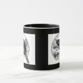 Zwarte witte  bever koffie mok (Midden)