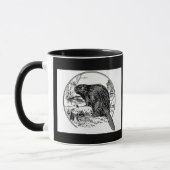 Zwarte witte  bever koffie mok (Links)