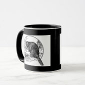 Zwarte witte  bever koffie mok (Voorkant links)