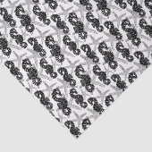 Zwarte witte bijtvis en zeehondenweefsel tissuepapier (Detail)