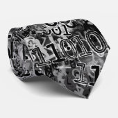 Zwarte witte binaire code stropdas (Opgerold)