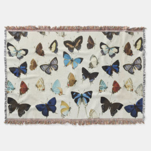 ZWARTE WITTE BLAUWE BUTTERFLIES Beauty Natuur Love Deken