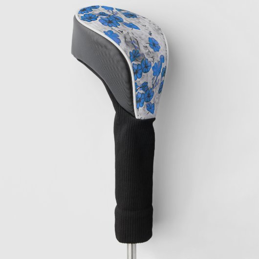 zwarte witte blauwe vlekjes  golfheadcover (Schuin)
