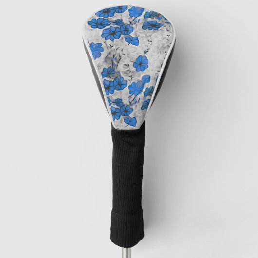 zwarte witte blauwe vlekjes golfheadcover (Voorkant)