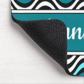 Zwarte witte Blauwgroen rode strepen Muismat (Hoek)