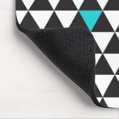 Zwarte witte Blauwgroen turquoise Geometrische dri Muismat (Hoek)
