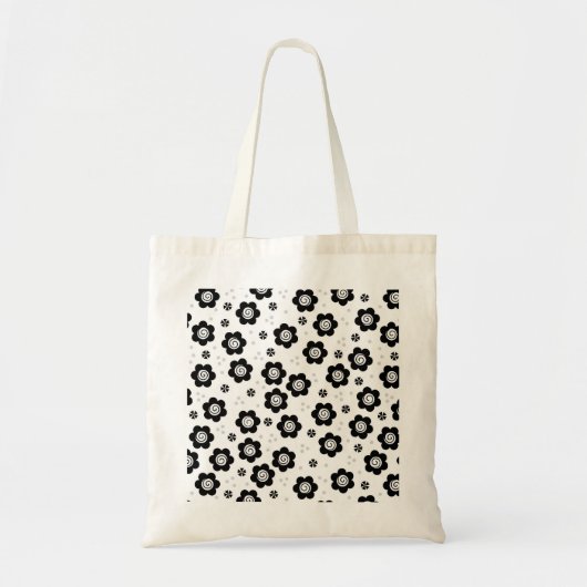 Zwarte witte bloedbloemen Bag Tote Bag (Voorkant)
