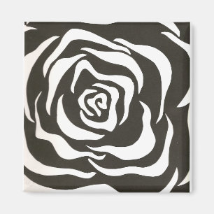 zwarte witte bloem magneet