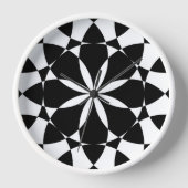 Zwarte witte bloem mandala mosaic retro Monogram (Voorkant)