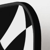 Zwarte witte bloem mandala mosaic retro Monogram Pickleball Paddle (Links Detail)