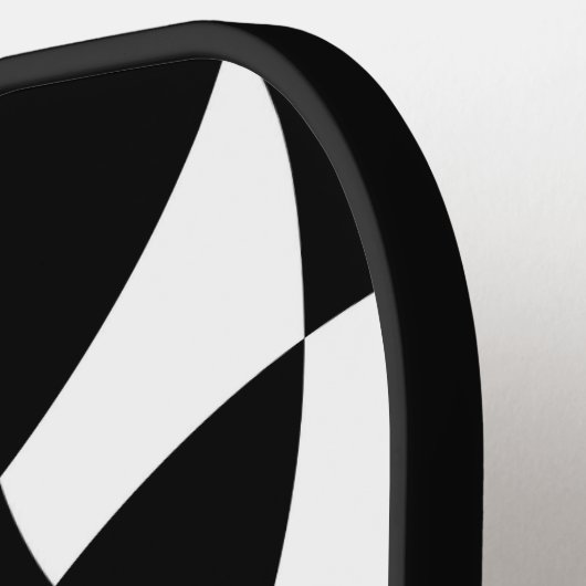 Zwarte witte bloem mandala mosaic retro Monogram Pickleball Paddle (Links Detail)