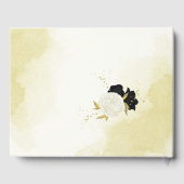 Zwarte witte bloemen gouden bladeren gastenboek (Achterkant)