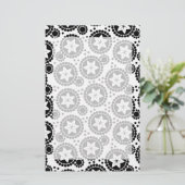 Zwarte witte bloemen Stationery Briefpapier (Staand voorkant)