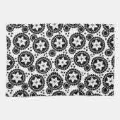 Zwarte witte bloemen Towel Theedoek (Horizontaal)