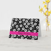 Zwarte witte bloemen Verjaardagskaart Kaart (Gele Bloem)