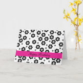 Zwarte witte bloemen Verjaardagskaart leuk Kaart (Gele Bloem)