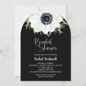 Zwarte witte bloemen Vrijgezellenfeest boog Kaart (Voorkant)