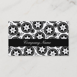Zwarte witte bloemen Zakelijke kaart Visitekaartje
