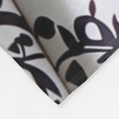 Zwarte witte bloemendeken fleece deken (Hoek)