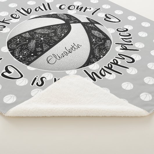 zwarte witte boho basketbal sherpa deken (3/4)