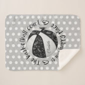 zwarte witte boho basketbal sherpa deken (Voorkant (horizontaal))