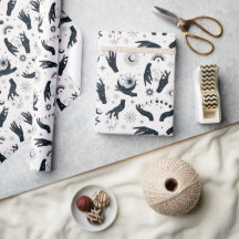 Zwarte witte Boho Moon mystieke hand