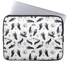 Zwarte witte Boho Moon mystieke hand