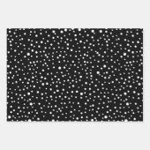 Zwarte witte bomen, sneeuwvlokken en kerstwensen inpakpapier vel (Voorkant 3)